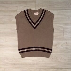 Vintage Pendleton 100% Virgin Wool Country Traditional Sweater Vest V neck Large